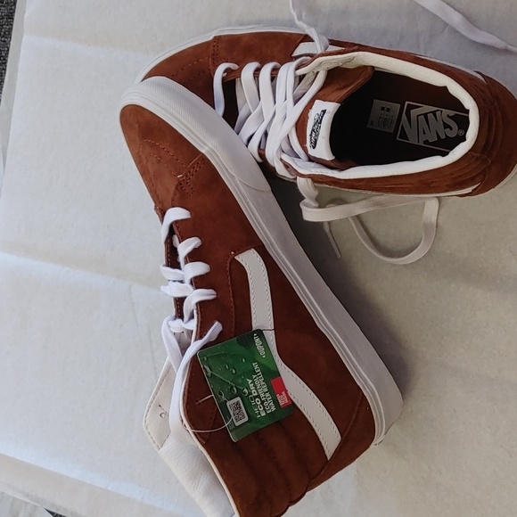 Vans Sk8-Hi Pig Suede Tortoise Shell Brown Sneakers NEW - Picture 9 of 12